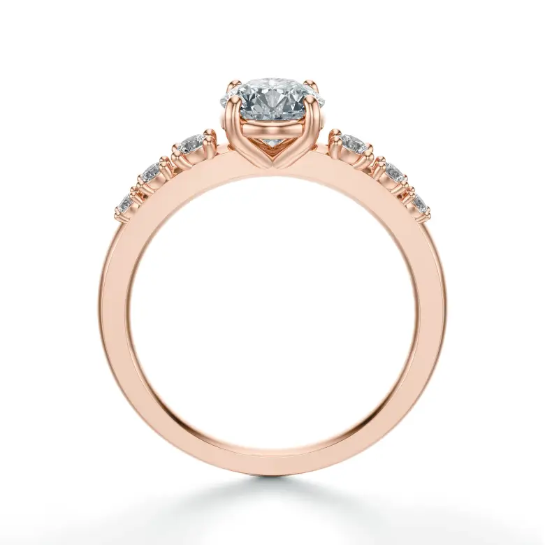 Pierścionek z dużym diamentem różowe złoto SBPZ_021